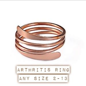 Solid Copper Hammered Spiral Ring